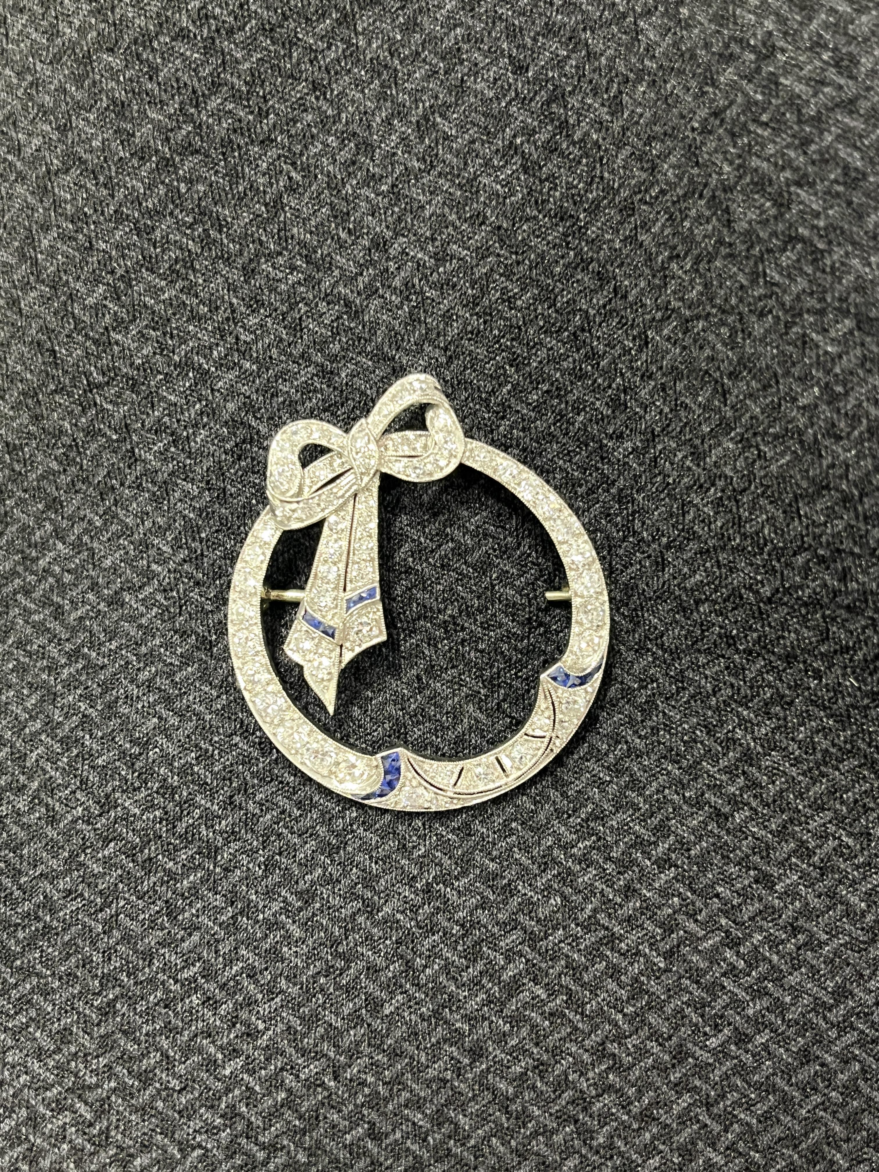 Broche de zafiro natural y diamante de 3,00 ct Corte mixto en venta