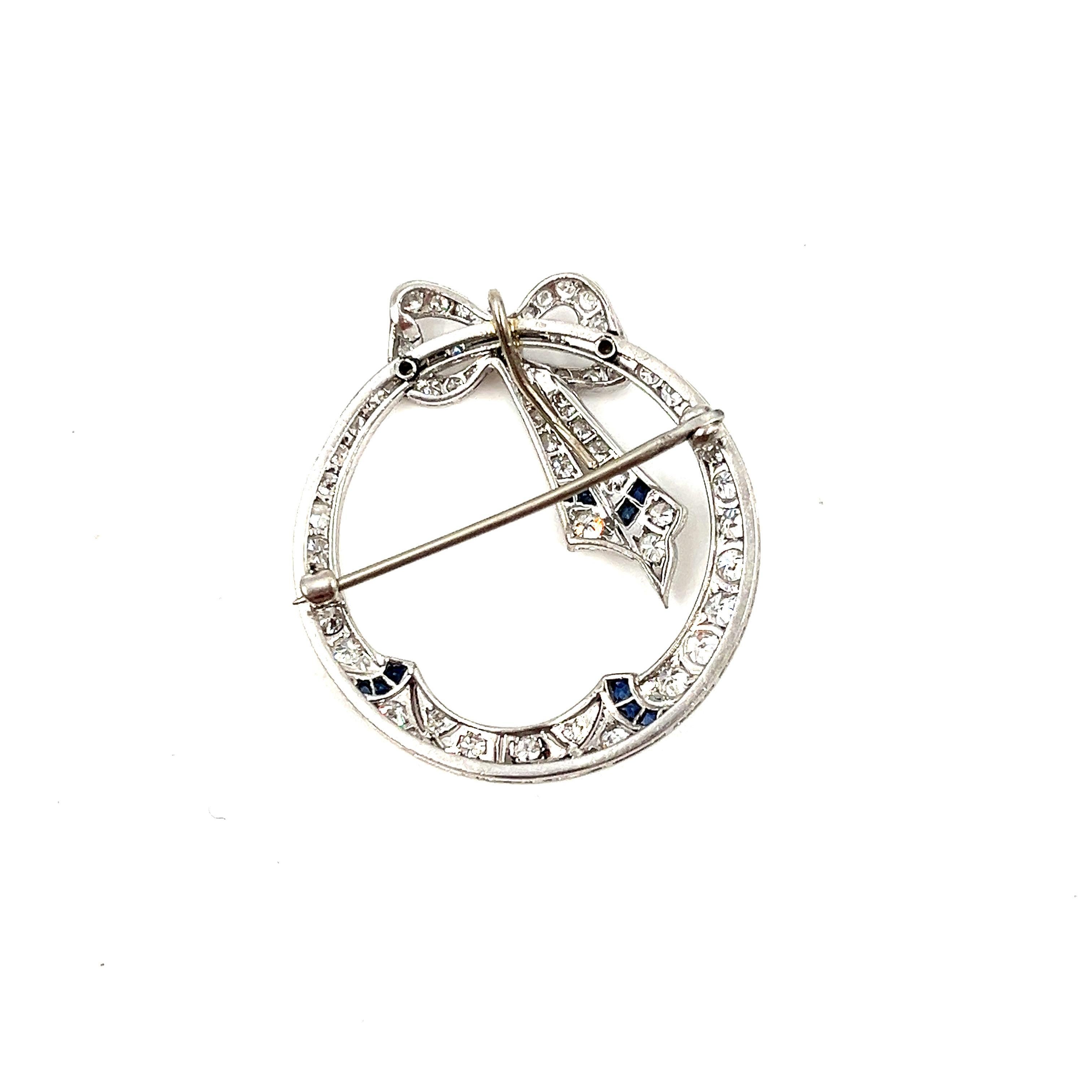 Broche de zafiro natural y diamante de 3,00 ct en Excelente estado para la venta en Chicago, IL
