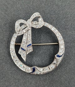 Broche de zafiro natural y diamante de 3,00 ct