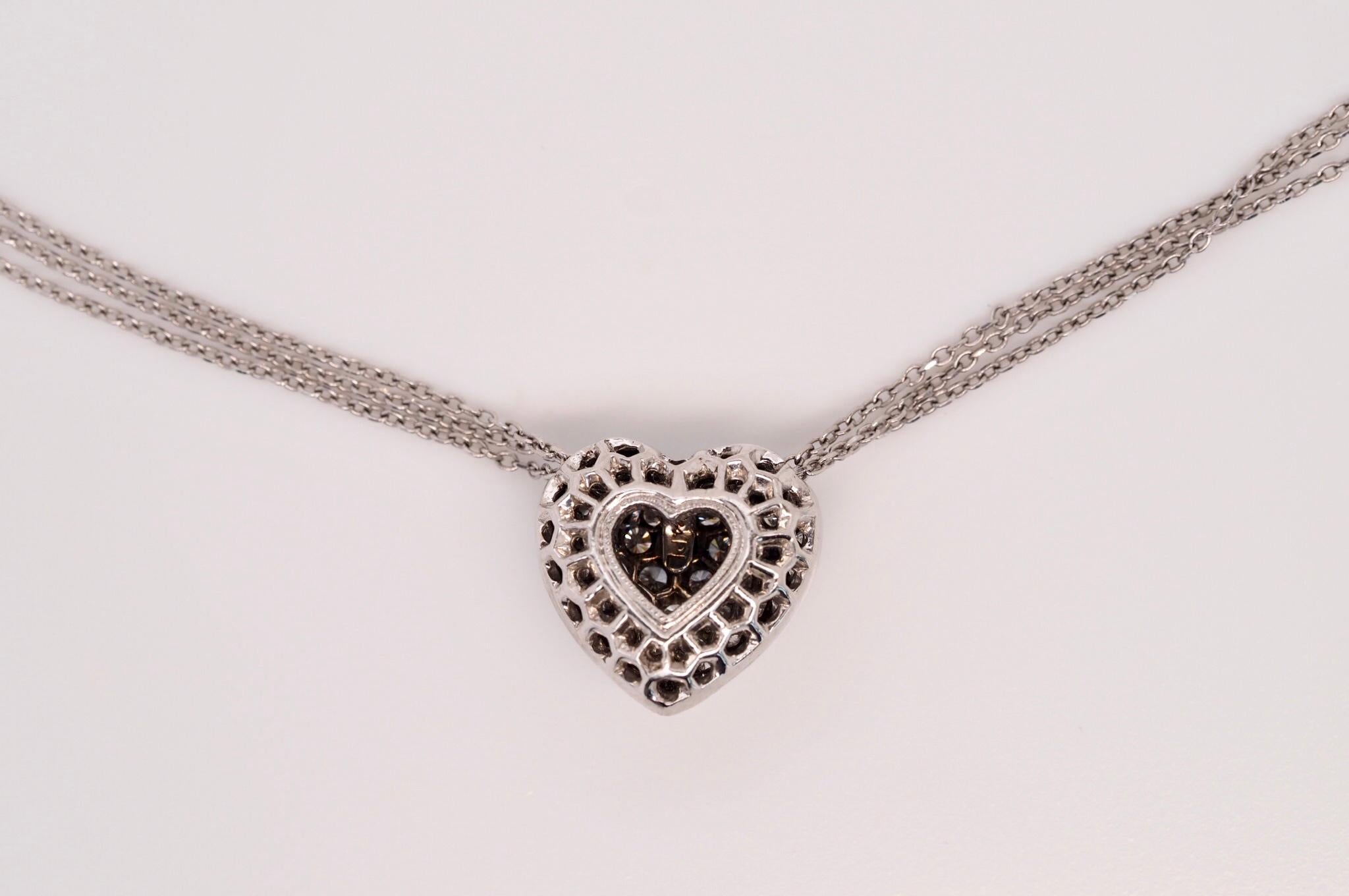 platinum diamond heart pendant