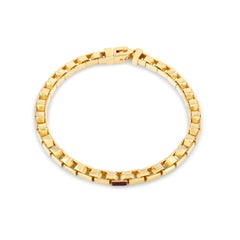 300 grams 18k Solid Gold Handmade Chain Link Necklace with Baguette Rubies