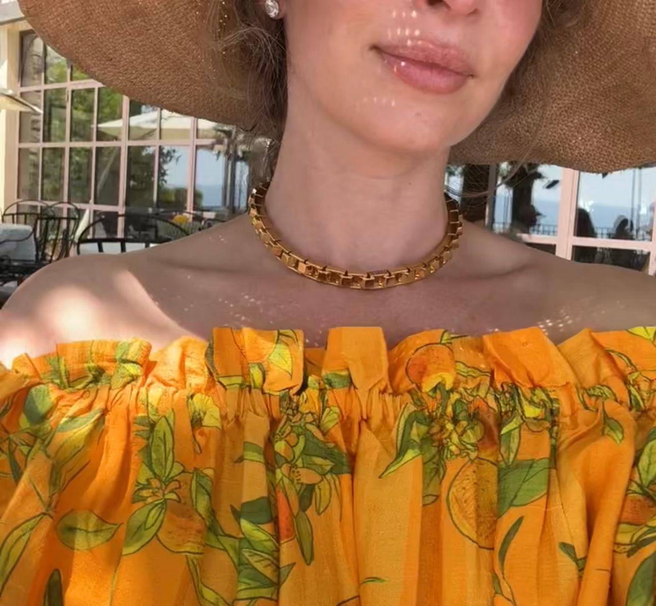 Art déco 300 grammes Collier à maillons en or massif 18k fait main avec rubis baguette en vente