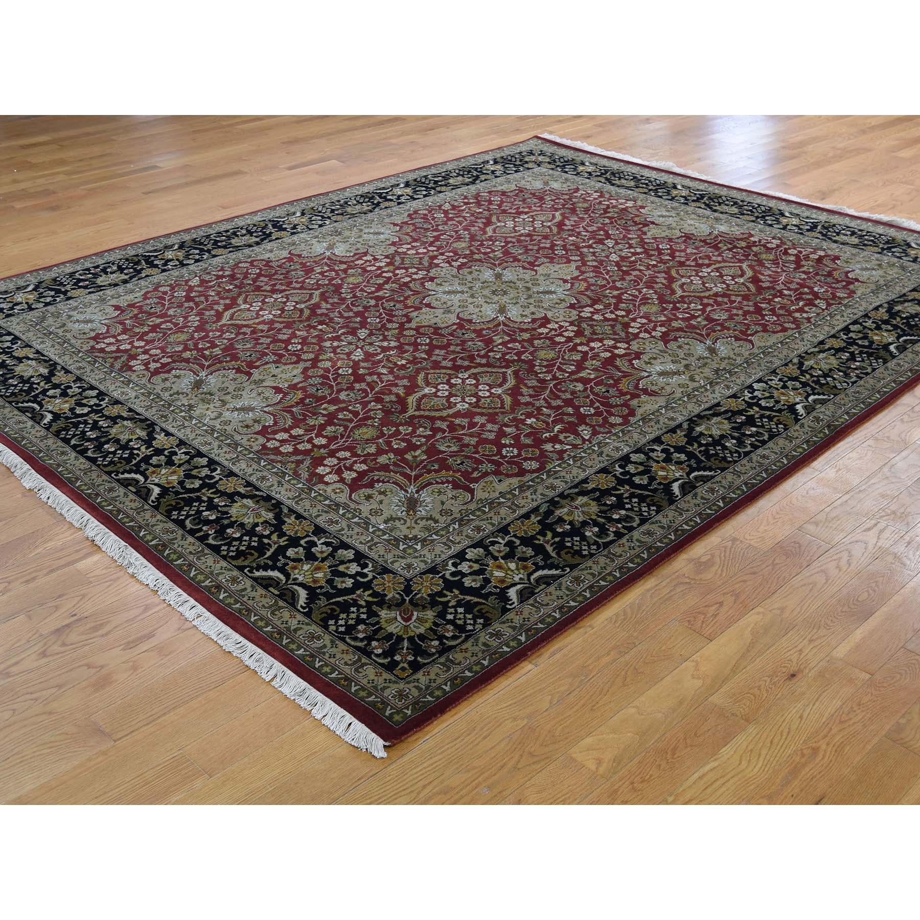 Hand-Knotted 300 Kpsi Kashan Revival New Zealand Wool Hand Knotted Oriental Rug