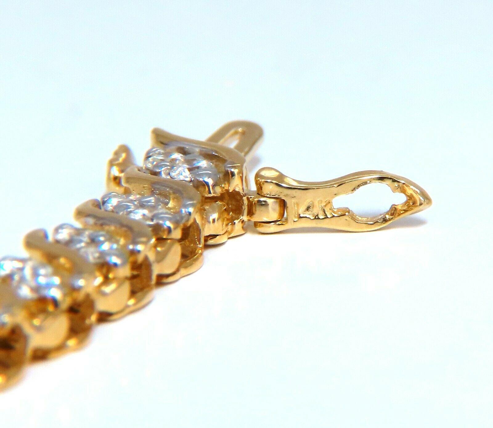 14k yellow gold diamond s-link tennis bracelet