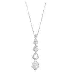 3.00 tcw Shield Natural Diamond in 18k White Gold Pendant