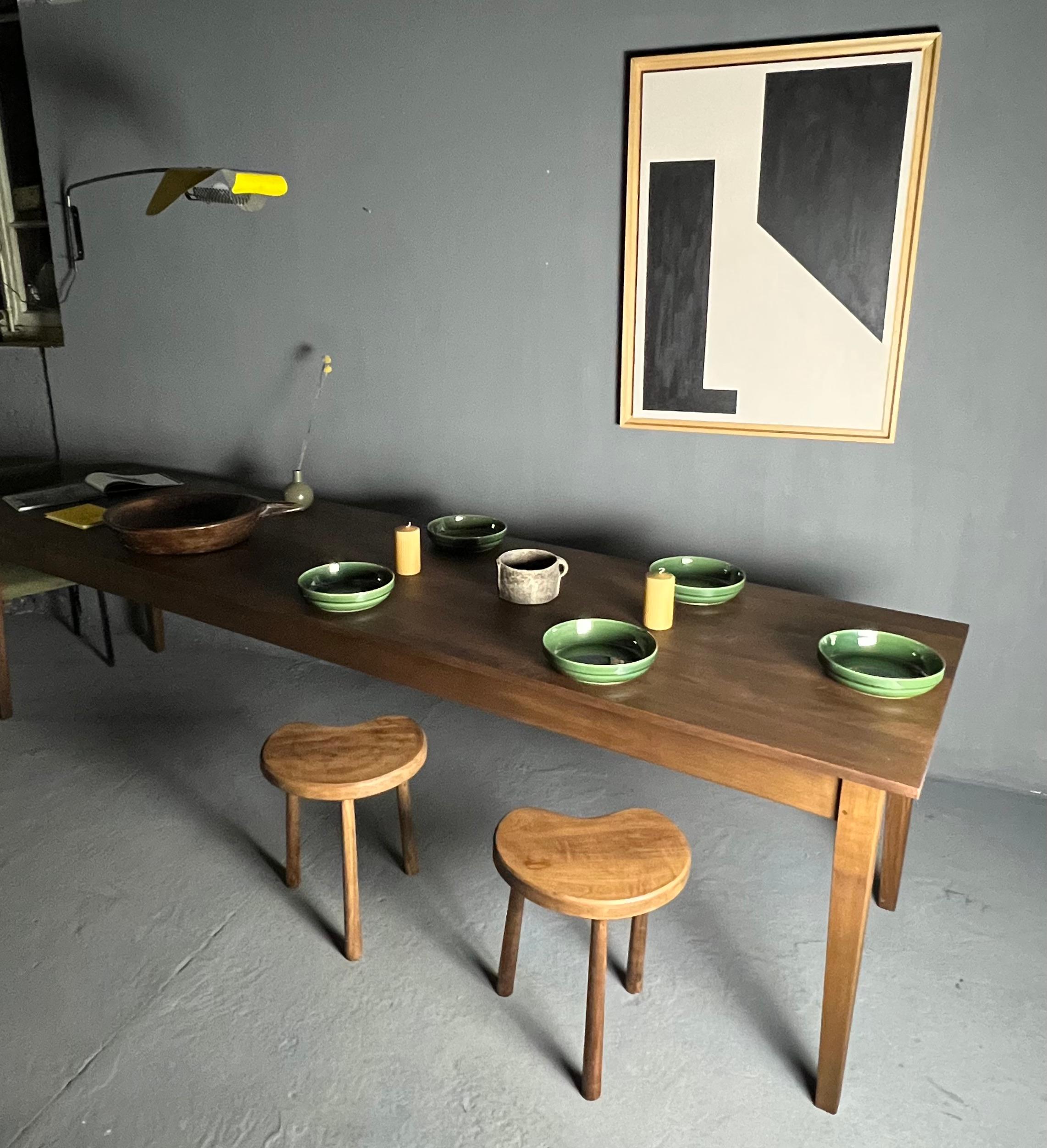 Contemporary Brown Farm Table For Sale