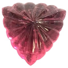 30.00 Carats Rubellite Tourmaline Carved Cut stone For Jewelry Natural gemstone