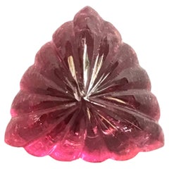 30.00 Carats Rubellite Tourmaline Carved Cut stone For Jewelry Natural gemstone