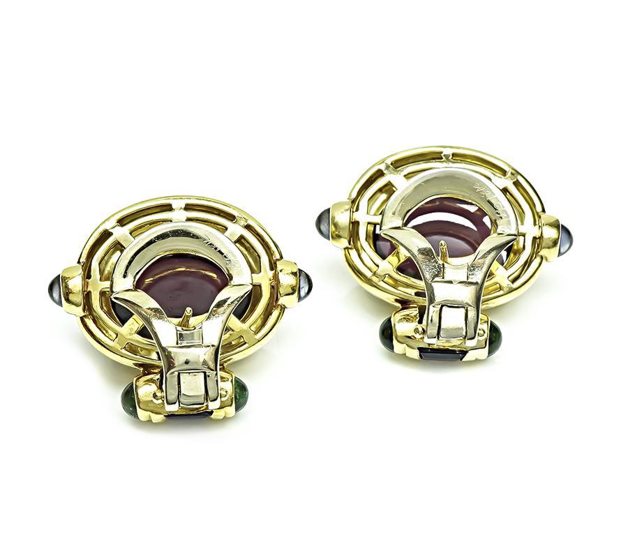 Boucles d'oreilles or 30.00ct Tourmaline rose Iolite Bon état - En vente à New York, NY
