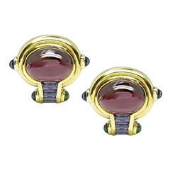 Boucles d
oreilles or 30.00ct Tourmaline rose Iolite