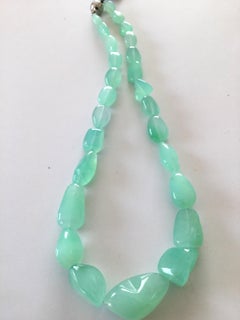 300.40 Carats Australian Chrysoprase Smooth Tumbles 1 Strand Natural Gemstone