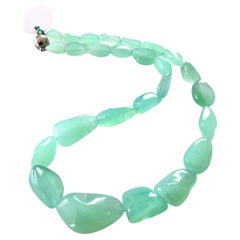 300.40 Carats Australian Chrysoprase Smooth Tumbles 1 Strand Natural Gemstone