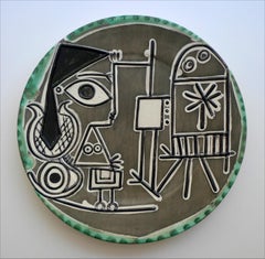 Vintage Picasso Ceramic, Jacqueline au chevalet (A.R. 333)