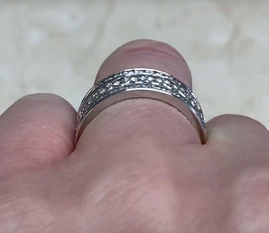 3.00ct Brilliant Cut Diamond Band Ring, H Color, Platinum For Sale 2