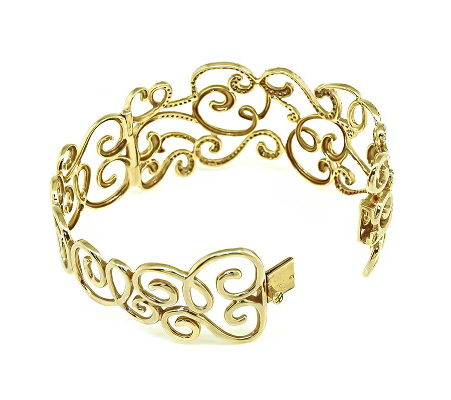Bangle in oro con diamanti da 3,00 ct In condizioni buone in vendita a New York, NY