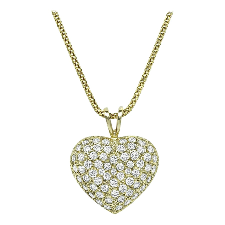3.00ct Diamond Heart Pendant Necklace