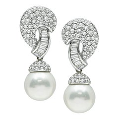 Orecchini di perle con diamanti da 3,00ct