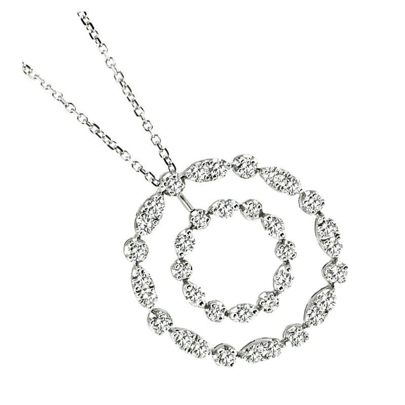 Taglio rotondo Collana con ciondolo rotondo con diamante da 3,00ct in vendita
