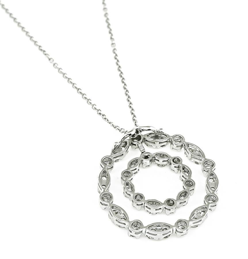 Collana con ciondolo rotondo con diamante da 3,00ct In condizioni buone in vendita a New York, NY