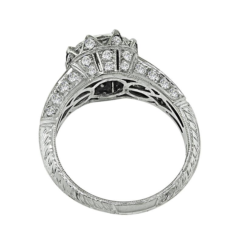 Bague de fiançailles saphir et diamant 3.00ct Bon état - En vente à New York, NY