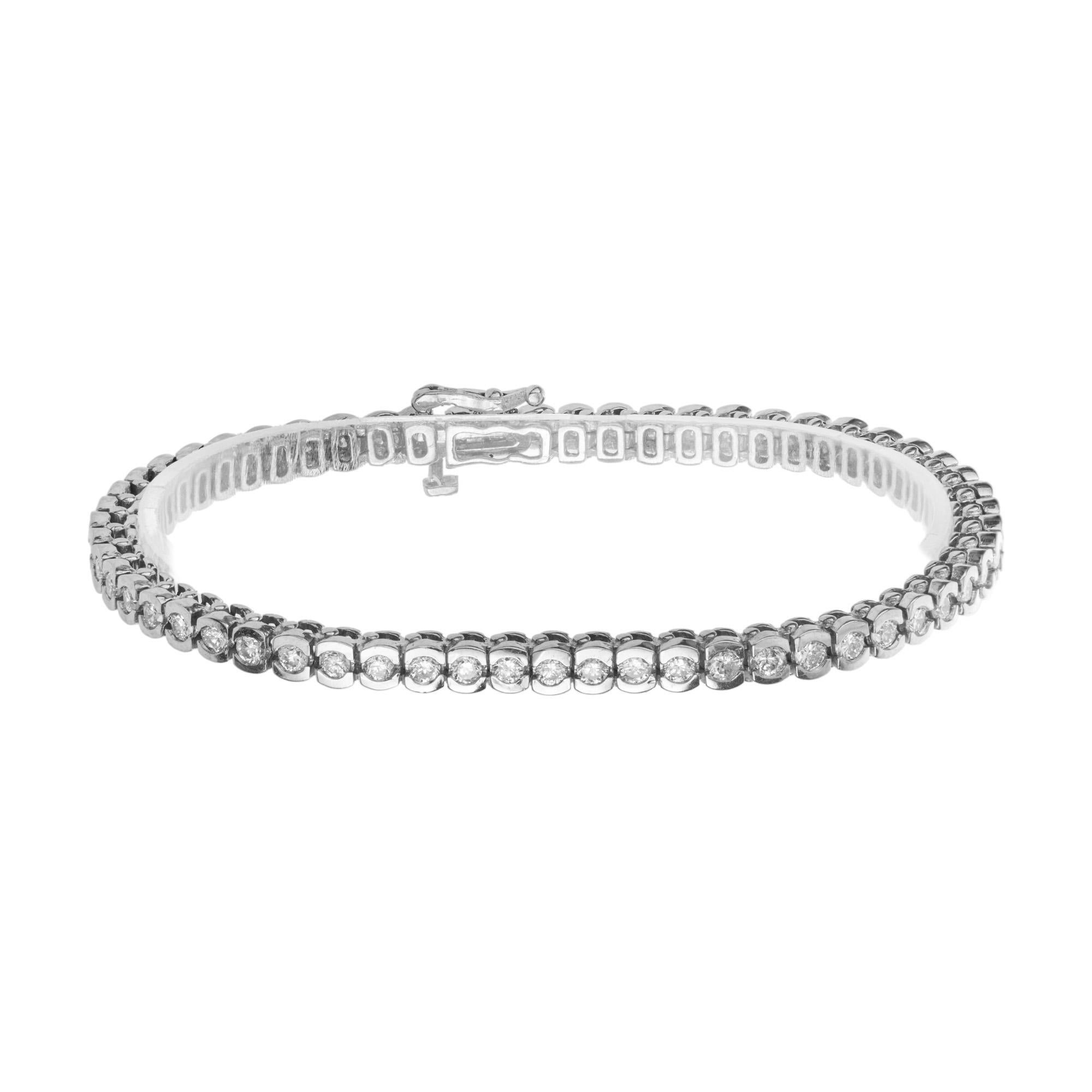 The Bracelet is a masterful composition of elegance and brilliance. The exquisite design features 58 round shimmering diamonds, each meticulously set in a seamless semi-bezel arrangement, allowing light to dance off every facet with breathtaking
