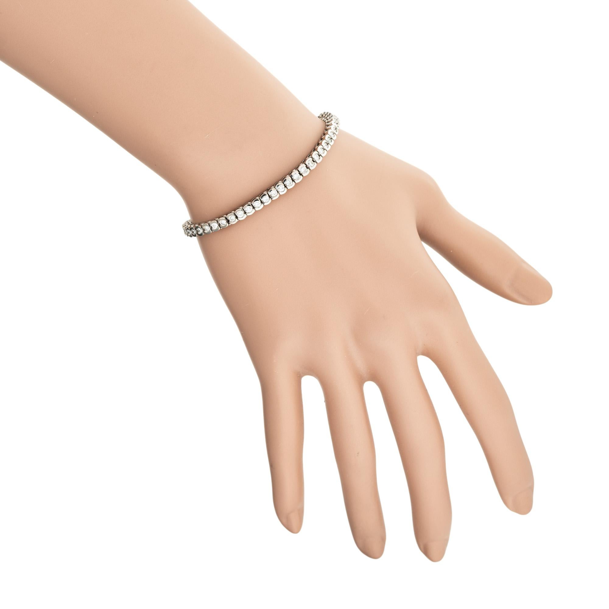 3.00ct Diamond Semi Bezel White Gold Tennis Bracelet For Sale 1