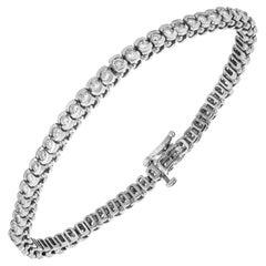 3.00ct Diamond Semi Bezel White Gold Tennis Bracelet