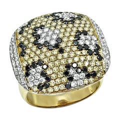 Anello con diamanti bianchi e neri 3,00ct Fancy Yellow