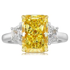 3.00ct Fancy Yellow Radiant SI1 GIA Ring