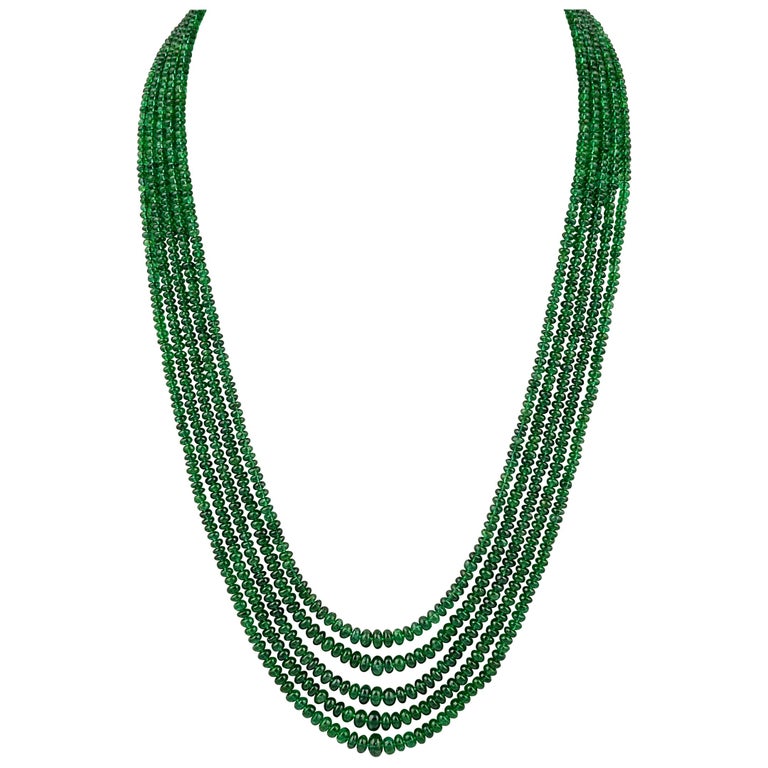 Details about   422.00 Cts Earth Mined Pear Shape Emerald Carved Beads Handmade Necklace NK03MI3