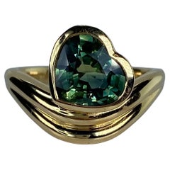 3.00ct Heart Shape Teal Sapphire Ring