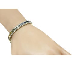 3.00ct Multi Color Gemstone 1.00ct Diamond 14k Gold Bracelet