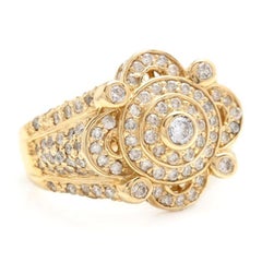 3.00 Carat Natural Diamond 14 Karat Solid Yellow Gold Men's Ring