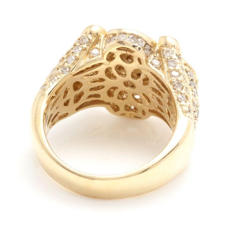 3.00 Carat Natural Diamond 14 Karat Solid Yellow Gold Men's Ring In New Condition For Sale In Los Angeles, CA