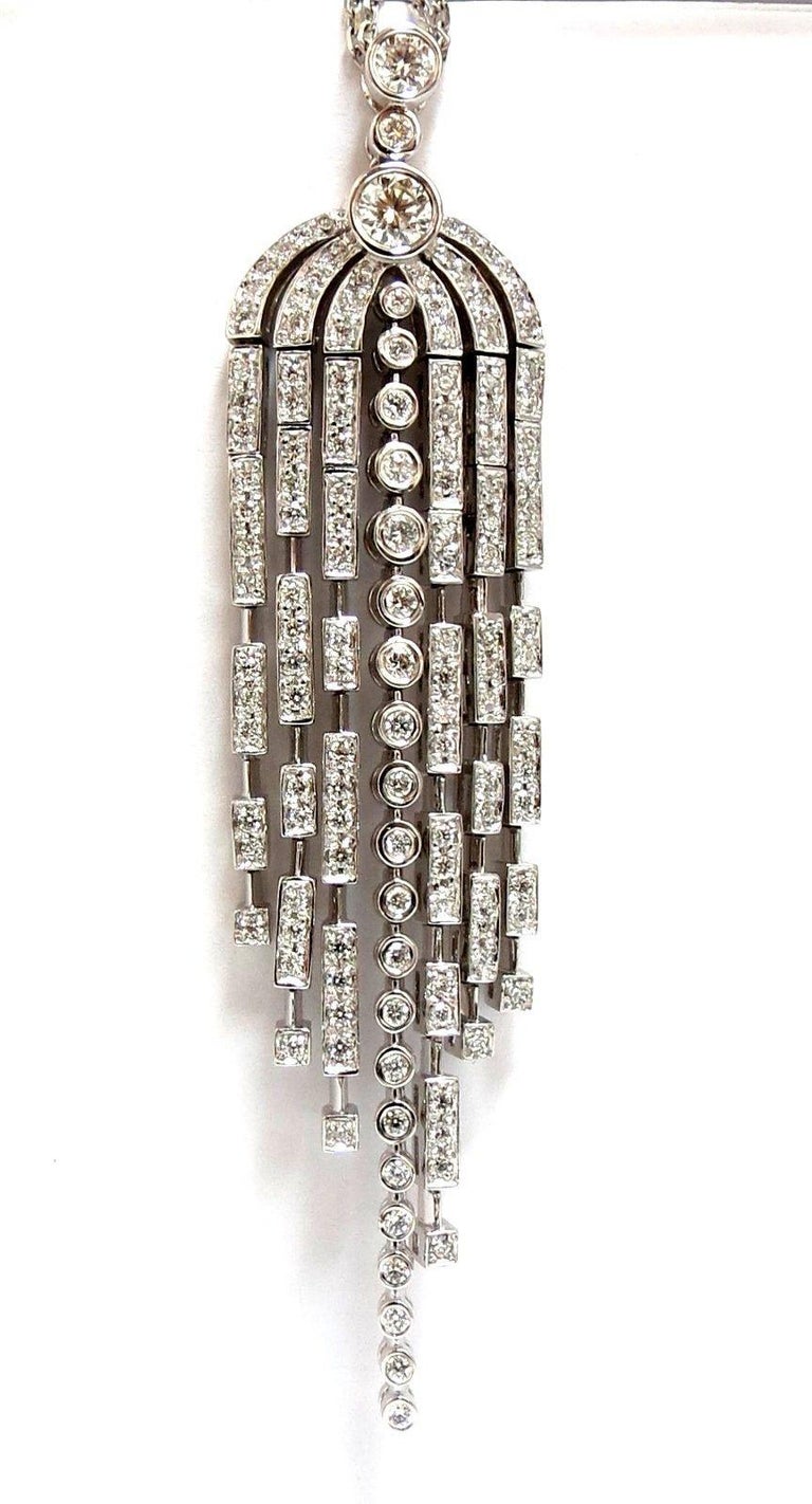 3.00CT Natural Diamonds Dangling Very Long Chandelier Pendant Station