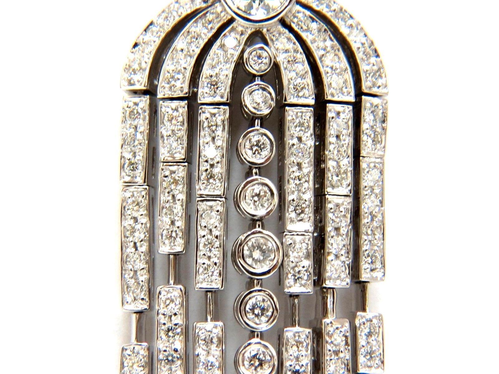 Round Cut 3.00CT Natural Diamonds Dangling Very Long Chandelier Pendant Station Necklace