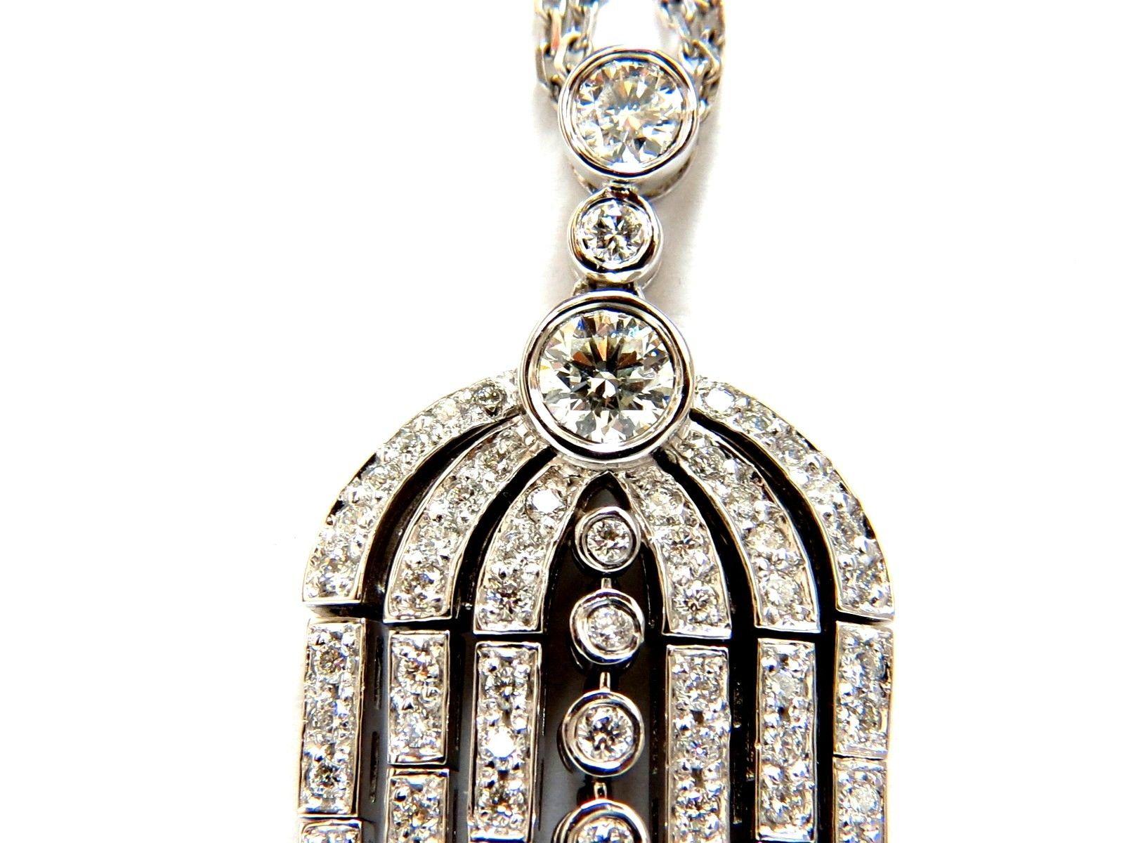 3.00CT Natural Diamonds Dangling Very Long Chandelier Pendant Station Necklace In New Condition In New York, NY