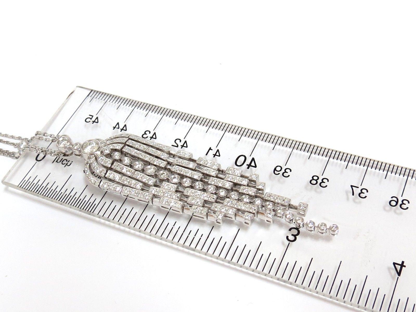 3.00CT Natural Diamonds Dangling Very Long Chandelier Pendant Station Necklace 1