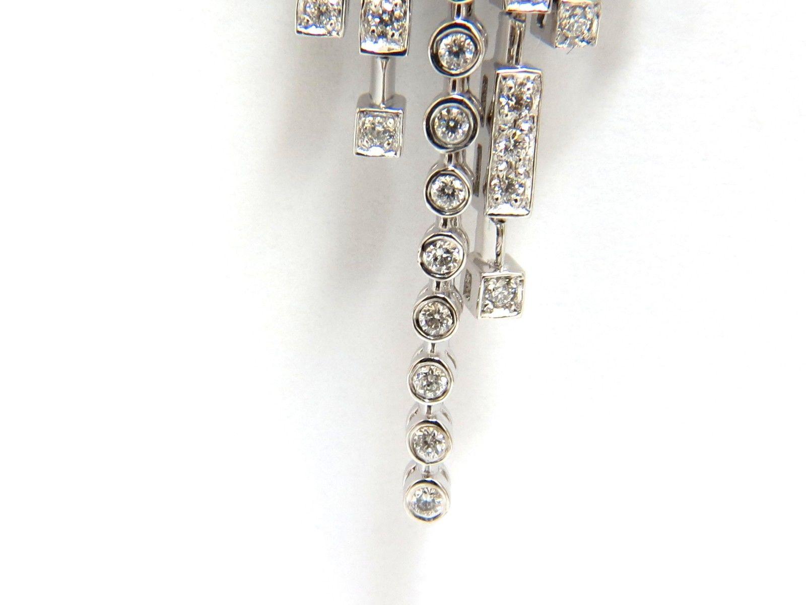 3.00CT Natural Diamonds Dangling Very Long Chandelier Pendant Station Necklace 4