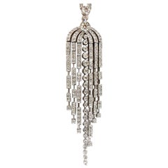 3.00CT Natural Diamonds Dangling Very Long Chandelier Pendant Station Necklace