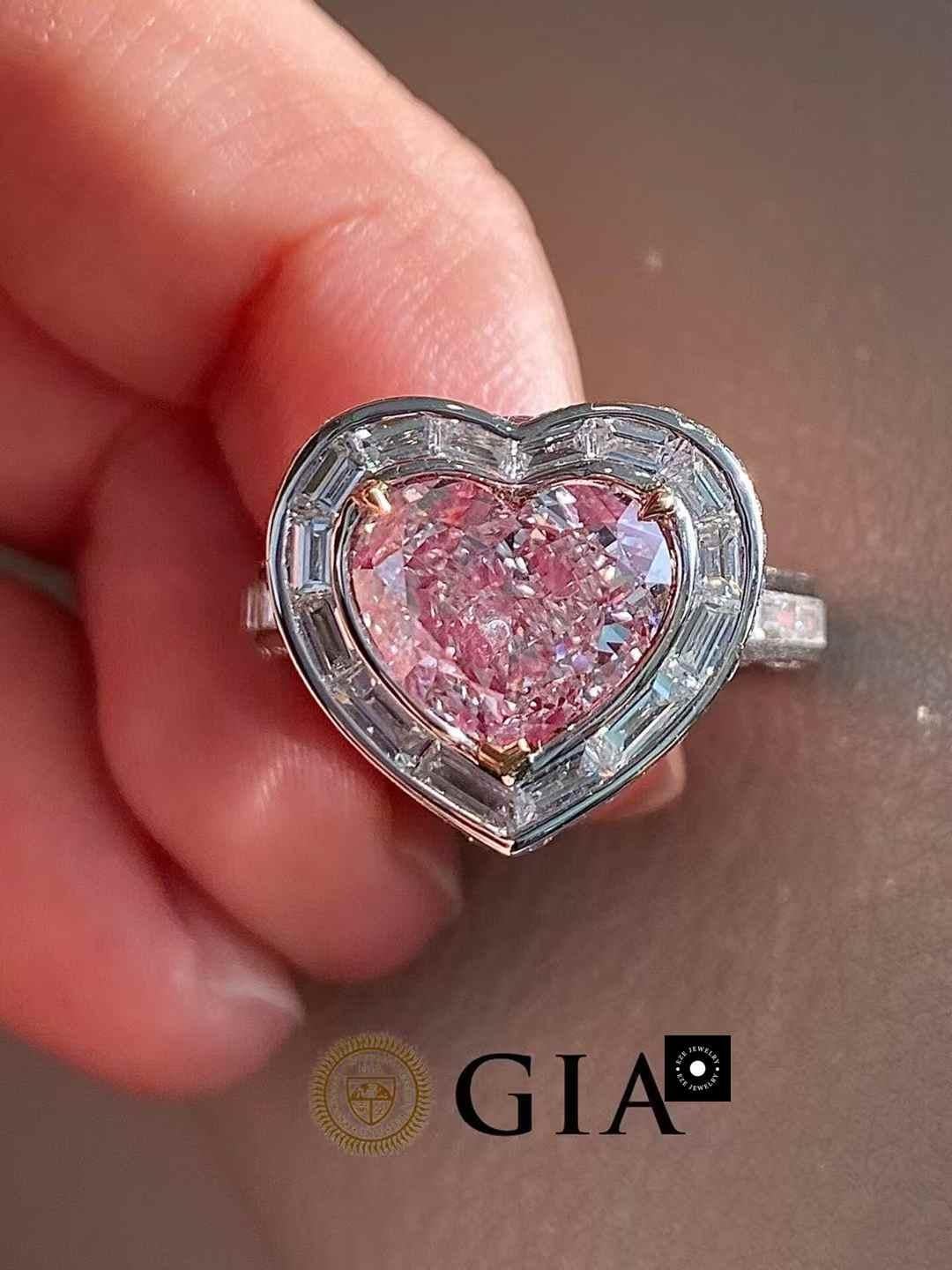 For Sale:  3.00ct Pink Heart-Shaped Diamond Ring – GIA Certified 3