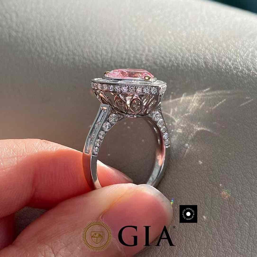 For Sale:  3.00ct Pink Heart-Shaped Diamond Ring – GIA Certified 4