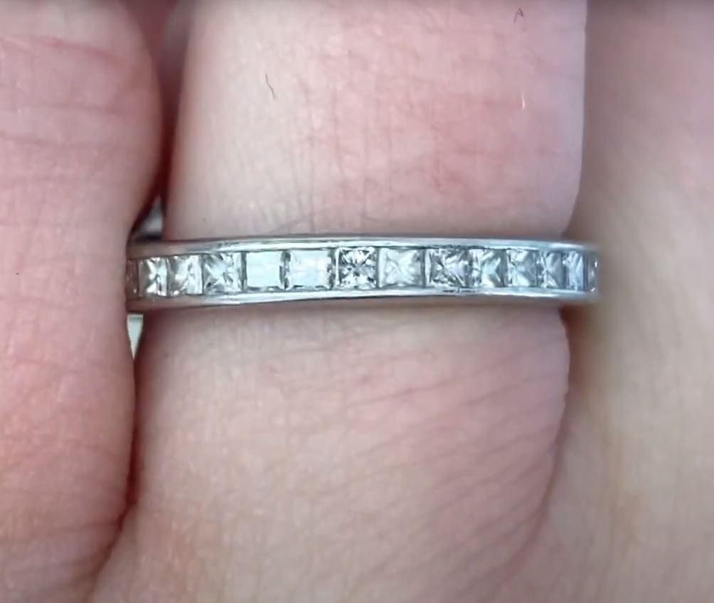 Women's 3.00ct Princess Cut Diamond Band Ring, H Color, Platinum For Sale