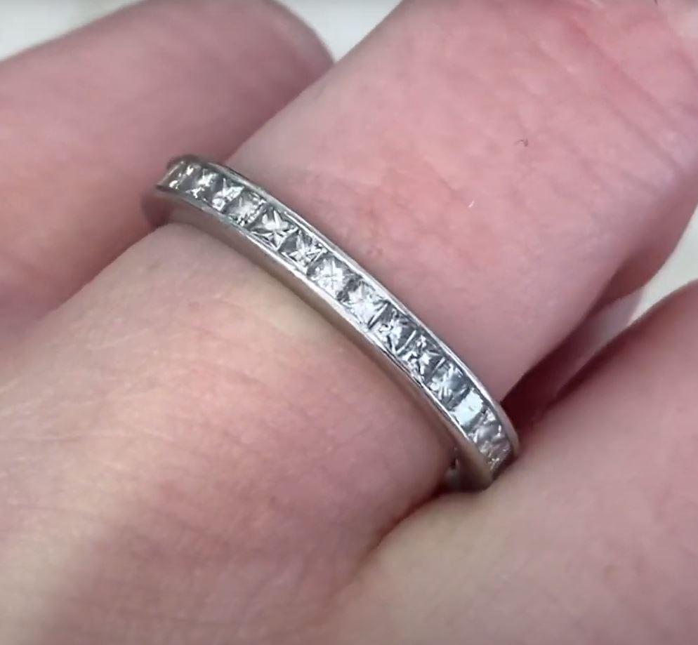3.00ct Princess Cut Diamond Band Ring, H Color, Platinum For Sale 1