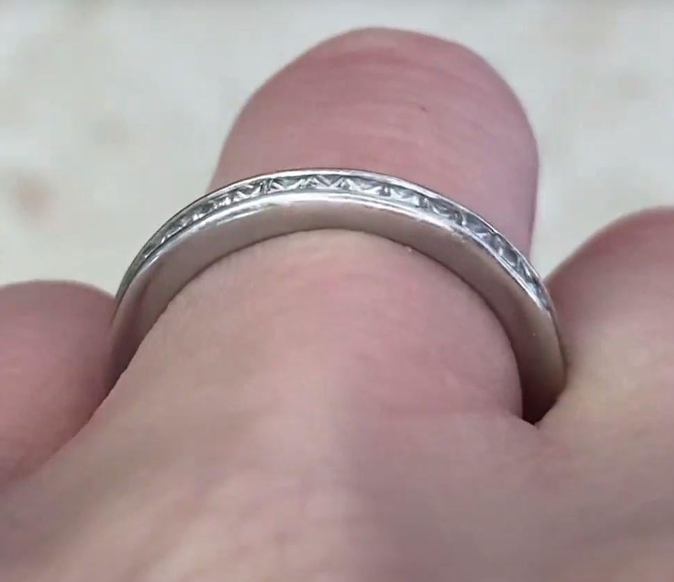3.00ct Princess Cut Diamond Band Ring, H Color, Platinum For Sale 2