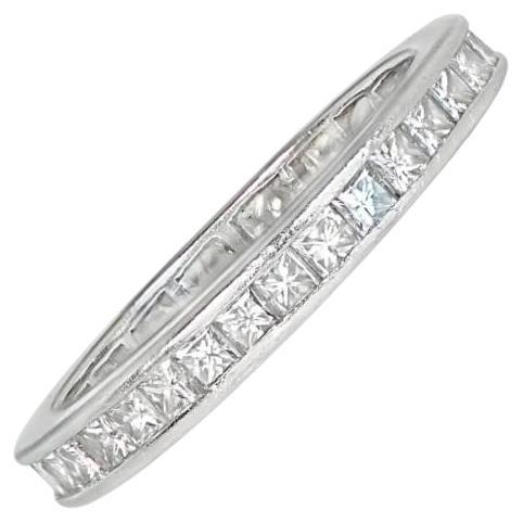 3.00ct Princess Cut Diamond Band Ring, H Color, Platinum For Sale