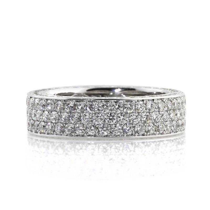 3.00ct Round Brilliant Cut Diamond Eternity Band in 18K White Gold