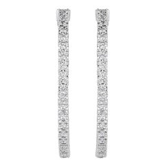 3.00ct Round Brilliant Cut Diamond Hoop Earrings