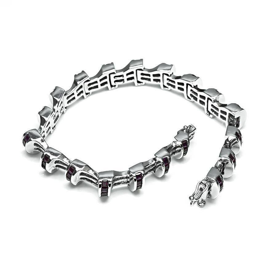 3,00 Karat Rubin 3,00 Karat Diamant-Armband im Zustand „Gut“ im Angebot in New York, NY