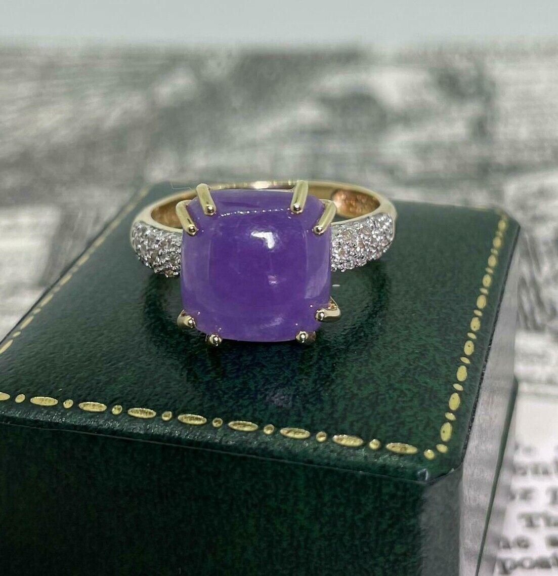 Women's 3.00ct Sugarloaf Purple Quartz & Diamond Vintage Ring in 9K Rose Gold. For Sale